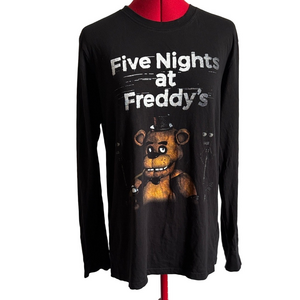 Five Nights at Freddy's Black Graphic Long Sleeve Tee LL159